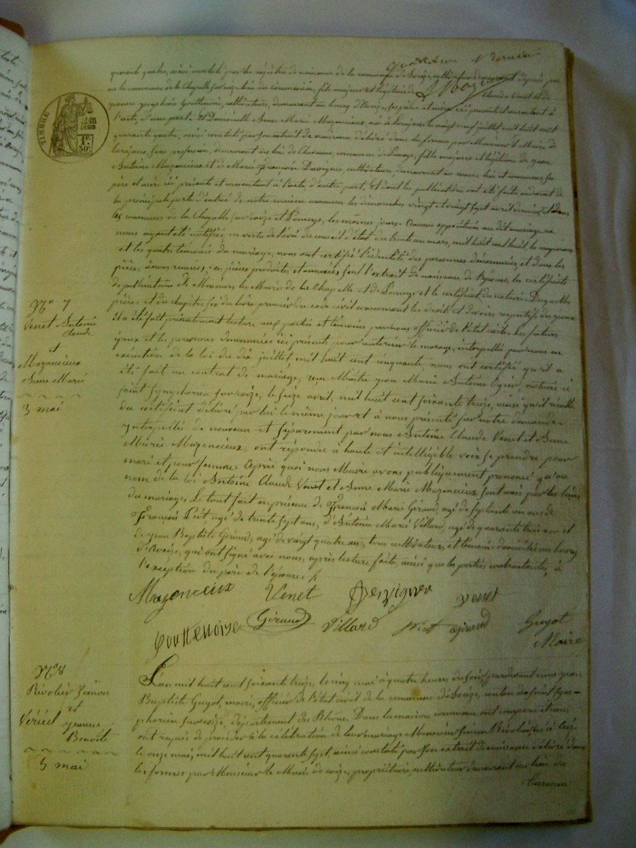 Page du registre